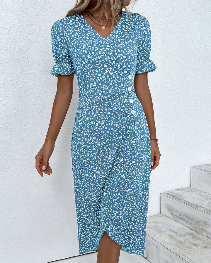 Giselle - Floral V-Neck Dress