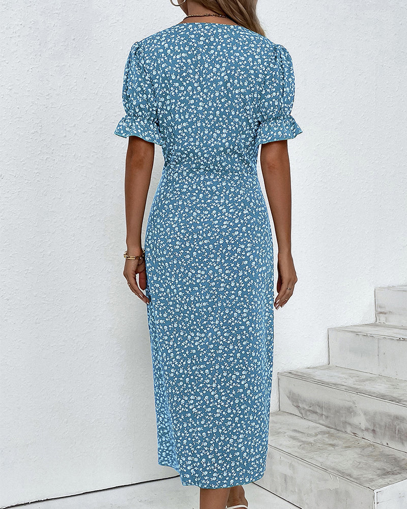Giselle - Floral V-Neck Dress