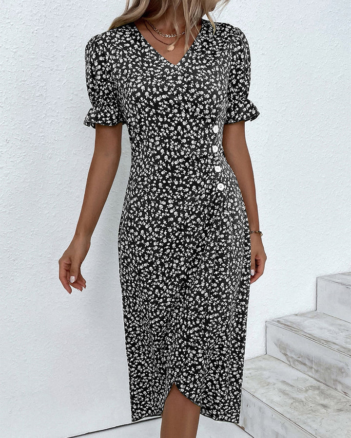Giselle - Floral V-Neck Dress