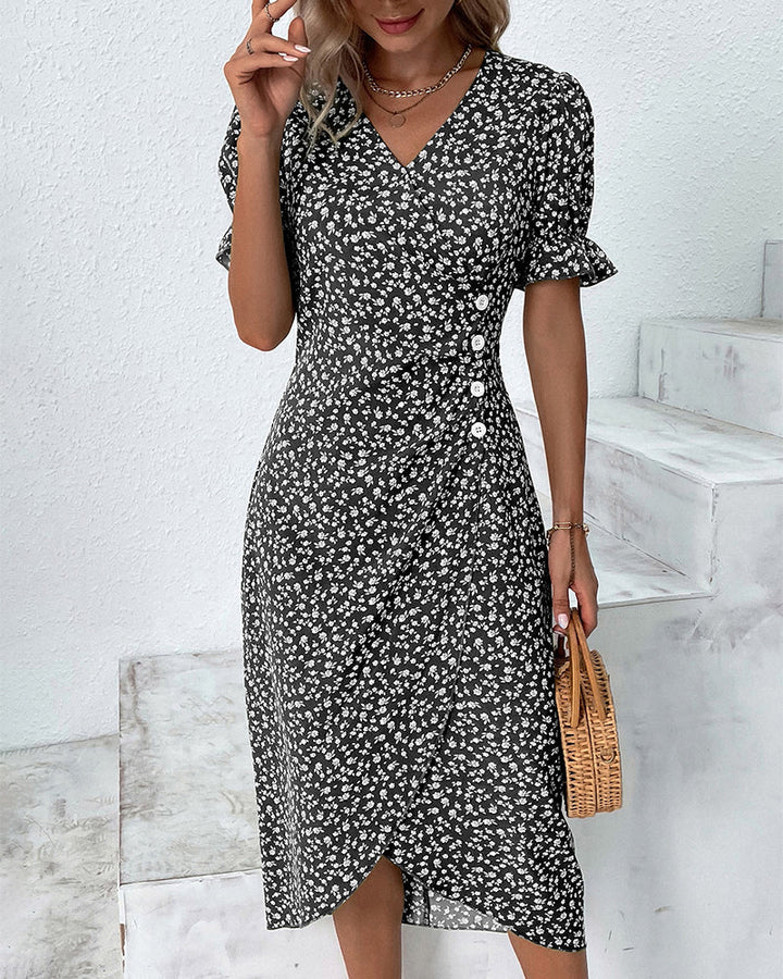 Giselle - Floral V-Neck Dress