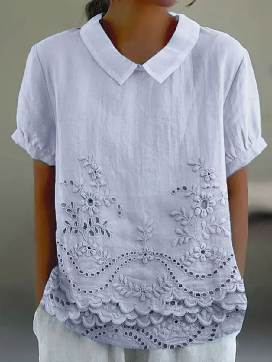 Lily - Embroidered Floral Blouse