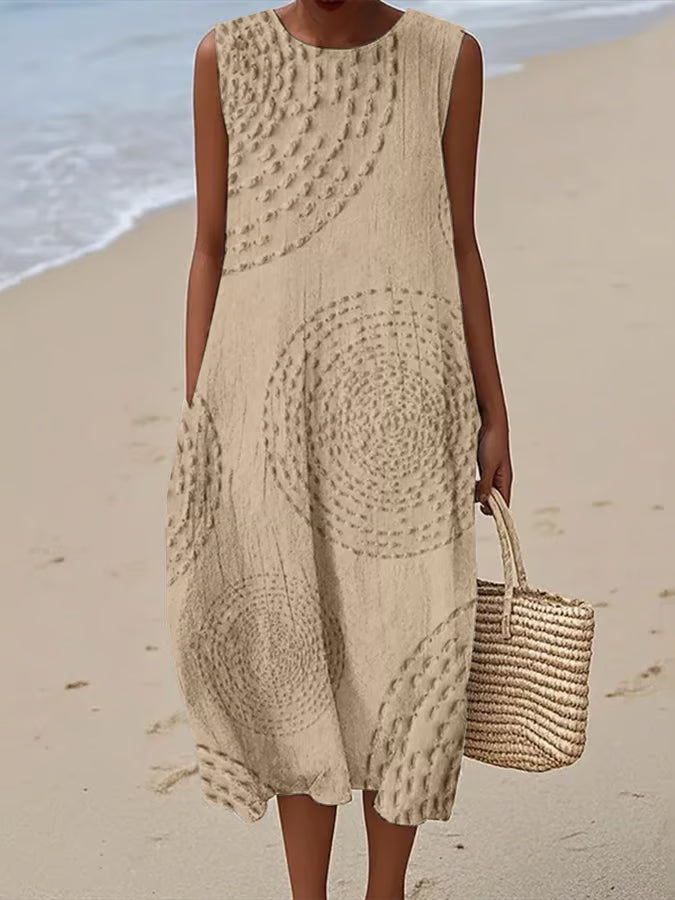 Hannah - Textured Sleeveless Maxi Dress