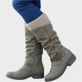 Amelia | High Boot with Woven Mesh Detail