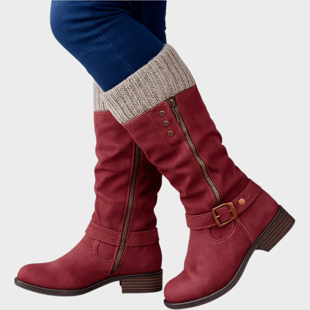 Amelia | High Boot with Woven Mesh Detail
