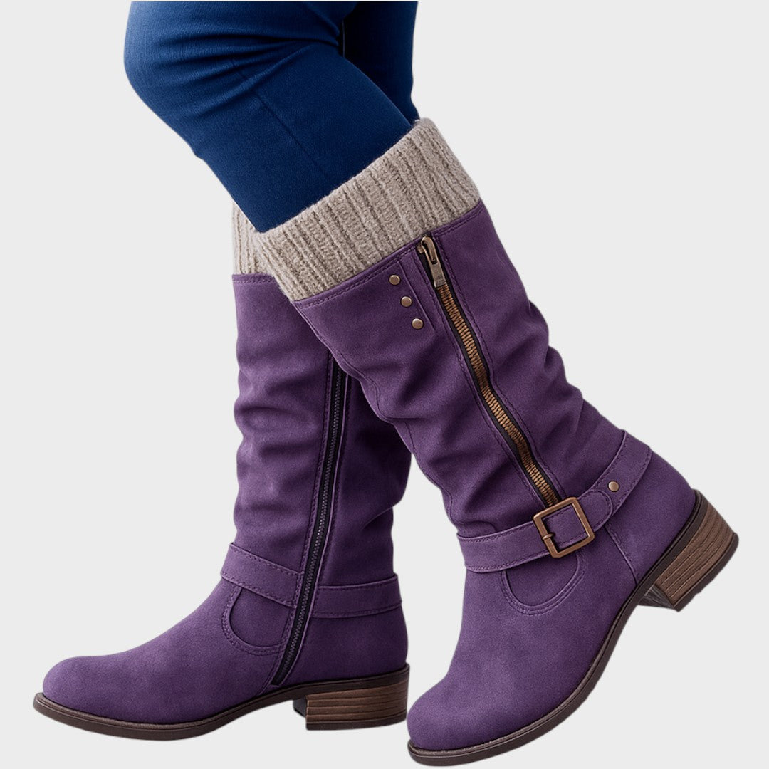 Amelia | High Boot with Woven Mesh Detail