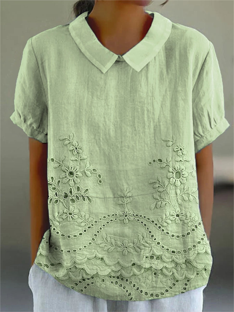 Lily - Embroidered Floral Blouse