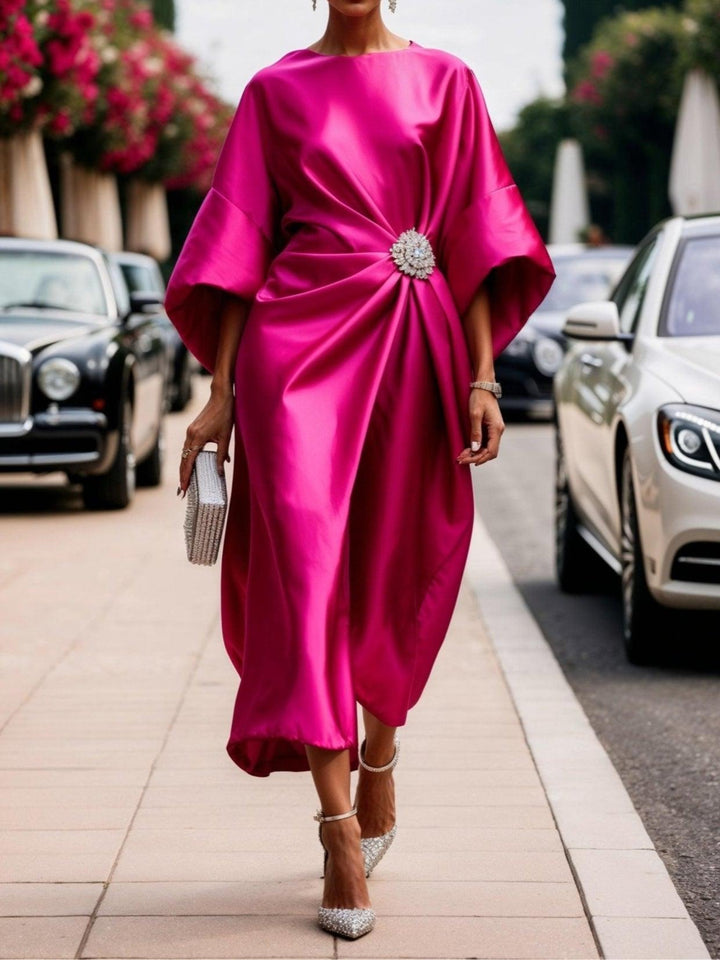 Elena - Luxe Shimmer Satin Long Dress