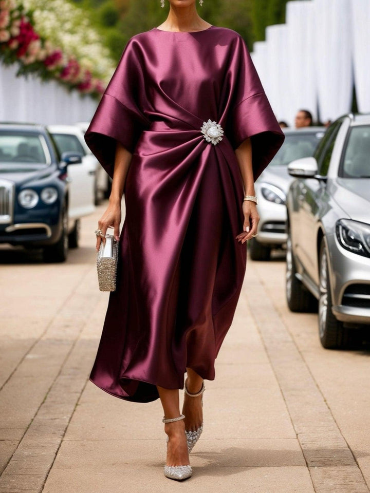 Elena - Luxe Shimmer Satin Long Dress