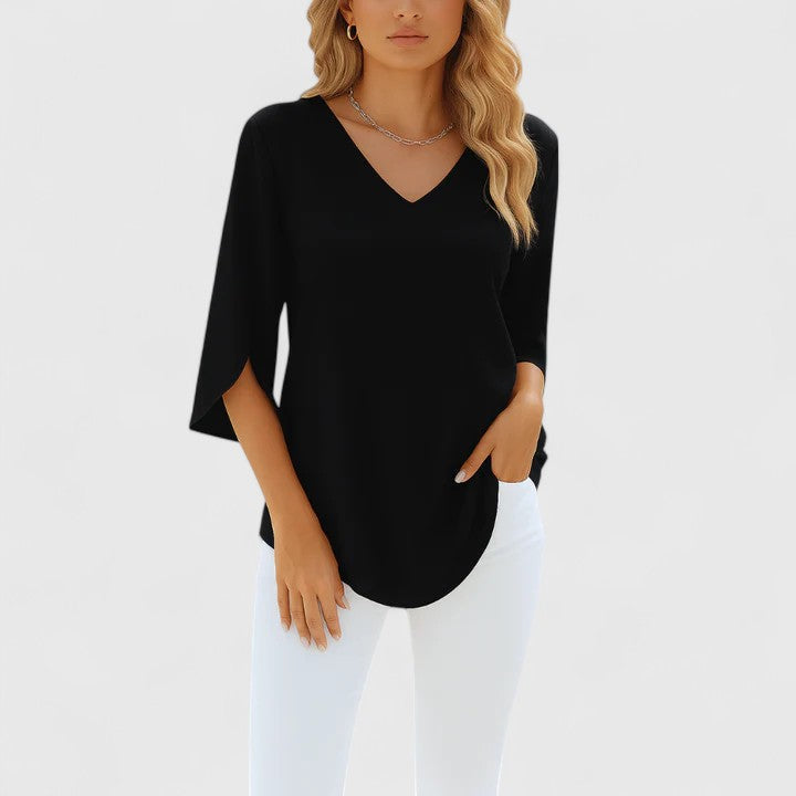 Violetta - Sophisticated V-Neck Blouse