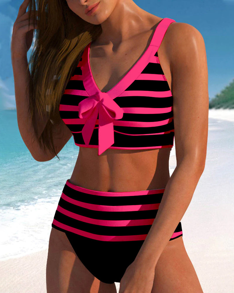 Victoria - High Waist Striped Bikini
