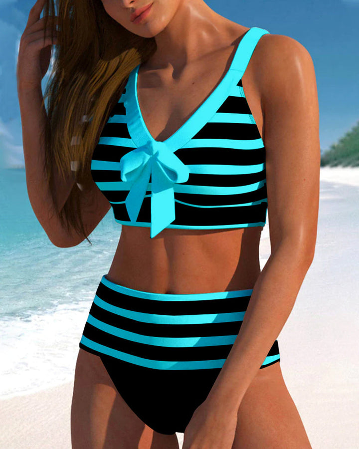 Victoria - High Waist Striped Bikini