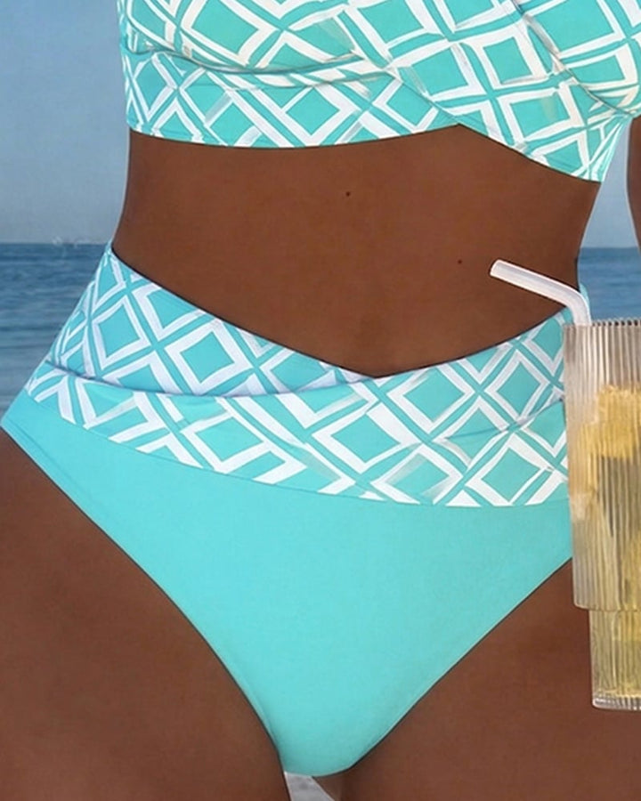 Sydney - Two-Piece Bikini with Cut-Out Bra and Diamond Pattern