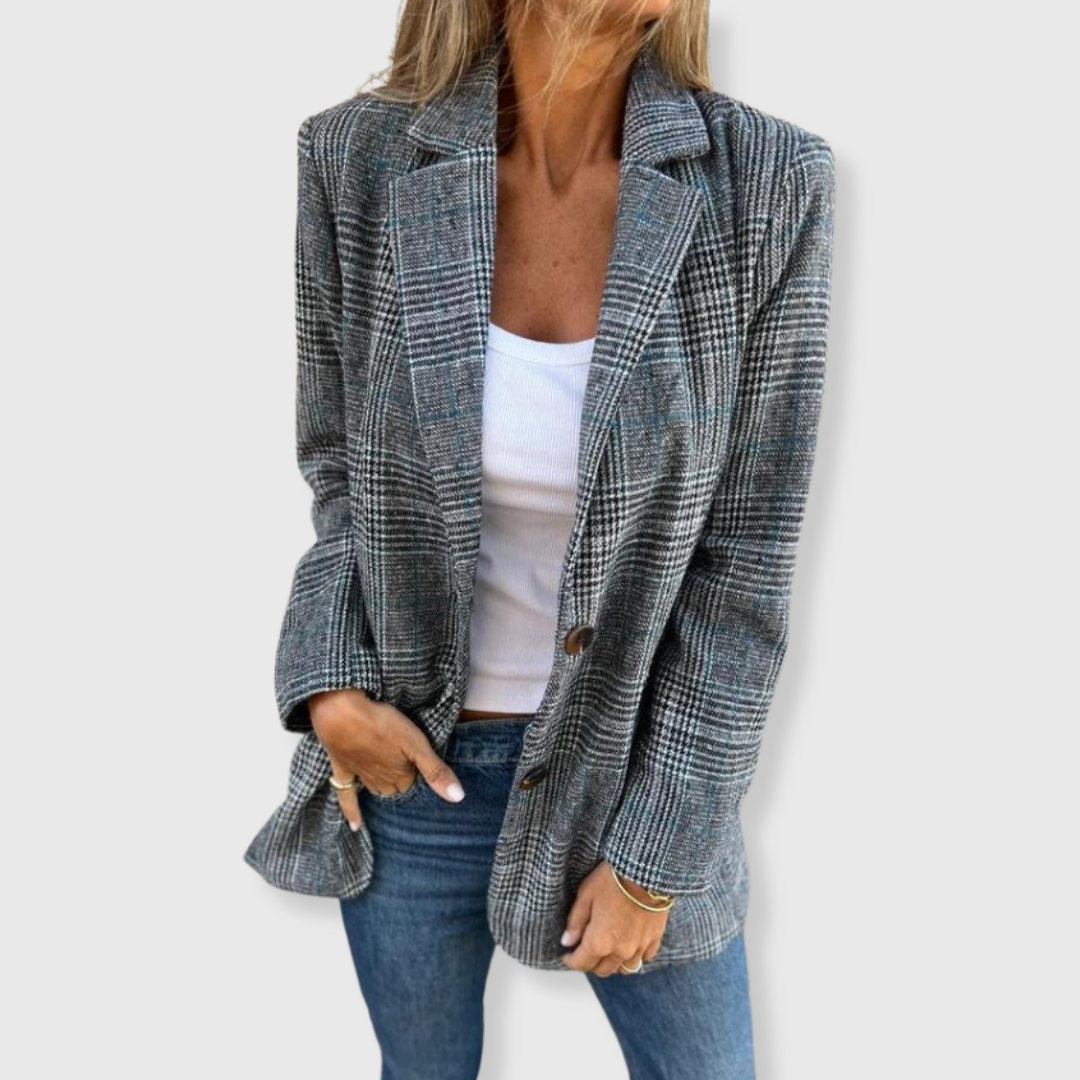 Brenda - Elegant Blazer with Check Pattern