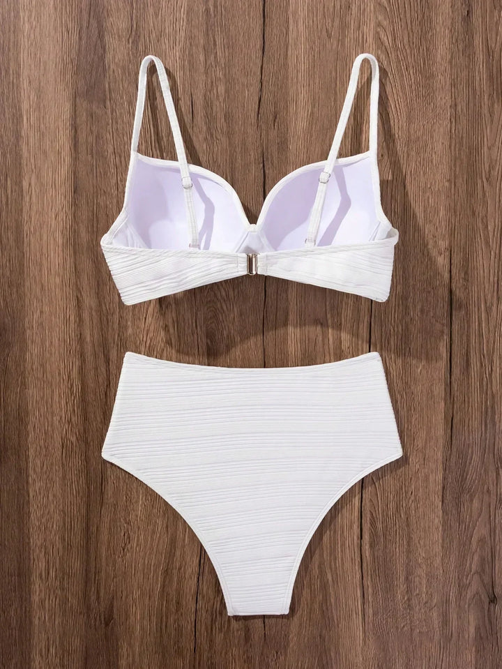 Sandra - High Support Crossed Top, High Waist Bikini