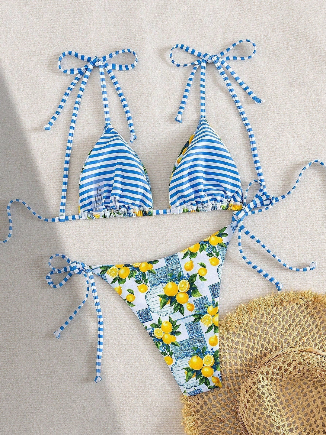 Claire - Lemon Print Triangle Bikini