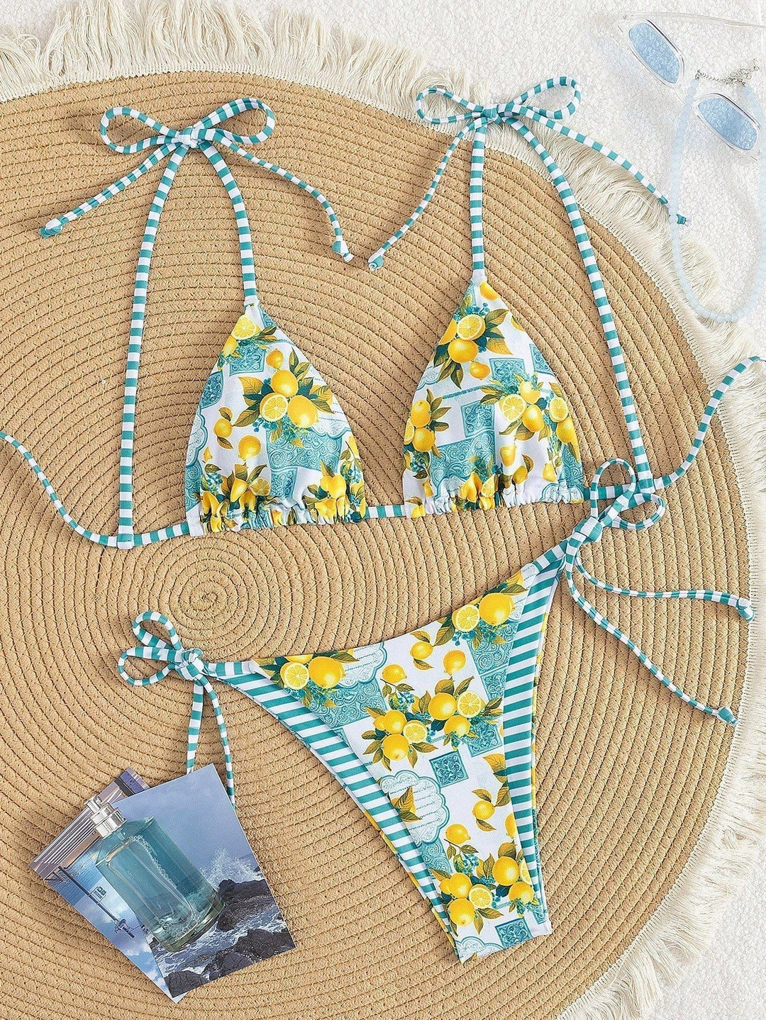Claire - Lemon Print Triangle Bikini
