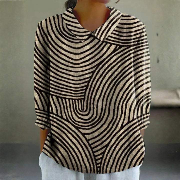 Grace - Monochrome Wave Blouse