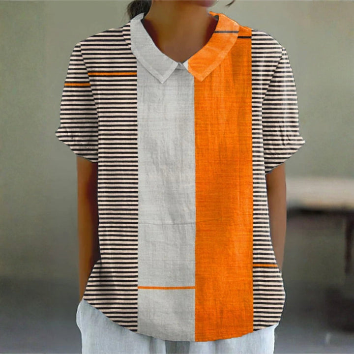 Lena - Striped Color Block Blouse