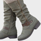 Amelia | High Boot with Woven Mesh Detail