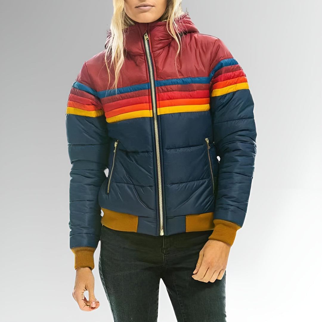 Katrina - Zip-Up Jacket with Rainbow Stripes