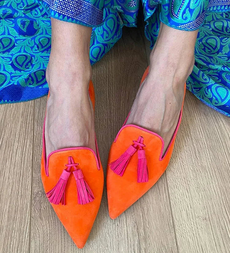 Catherine | Boho Slip-Ons with Fringes
