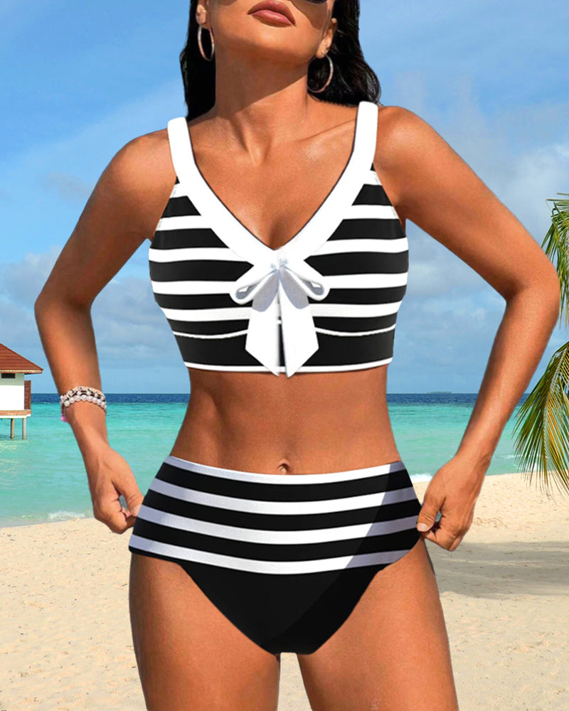 Victoria - High Waist Striped Bikini