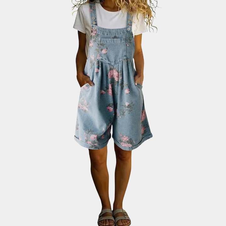 Joanne - Floral Denim Jumpsuit