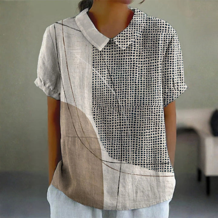 Lana - Blouse with Abstract Dots and Lines