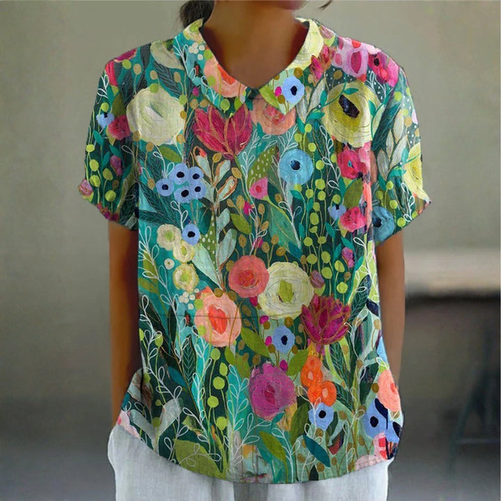 Diana - Watercolour Floral Blouse