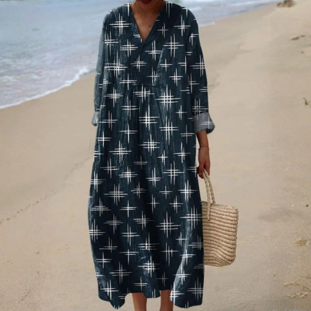 Nadia - Bohemian Dress with Star Print