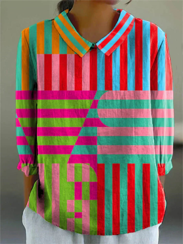 Natalie - Geometric Colourplay Blouse