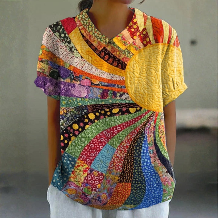 Mel - Sunburst Patchwork Blouse