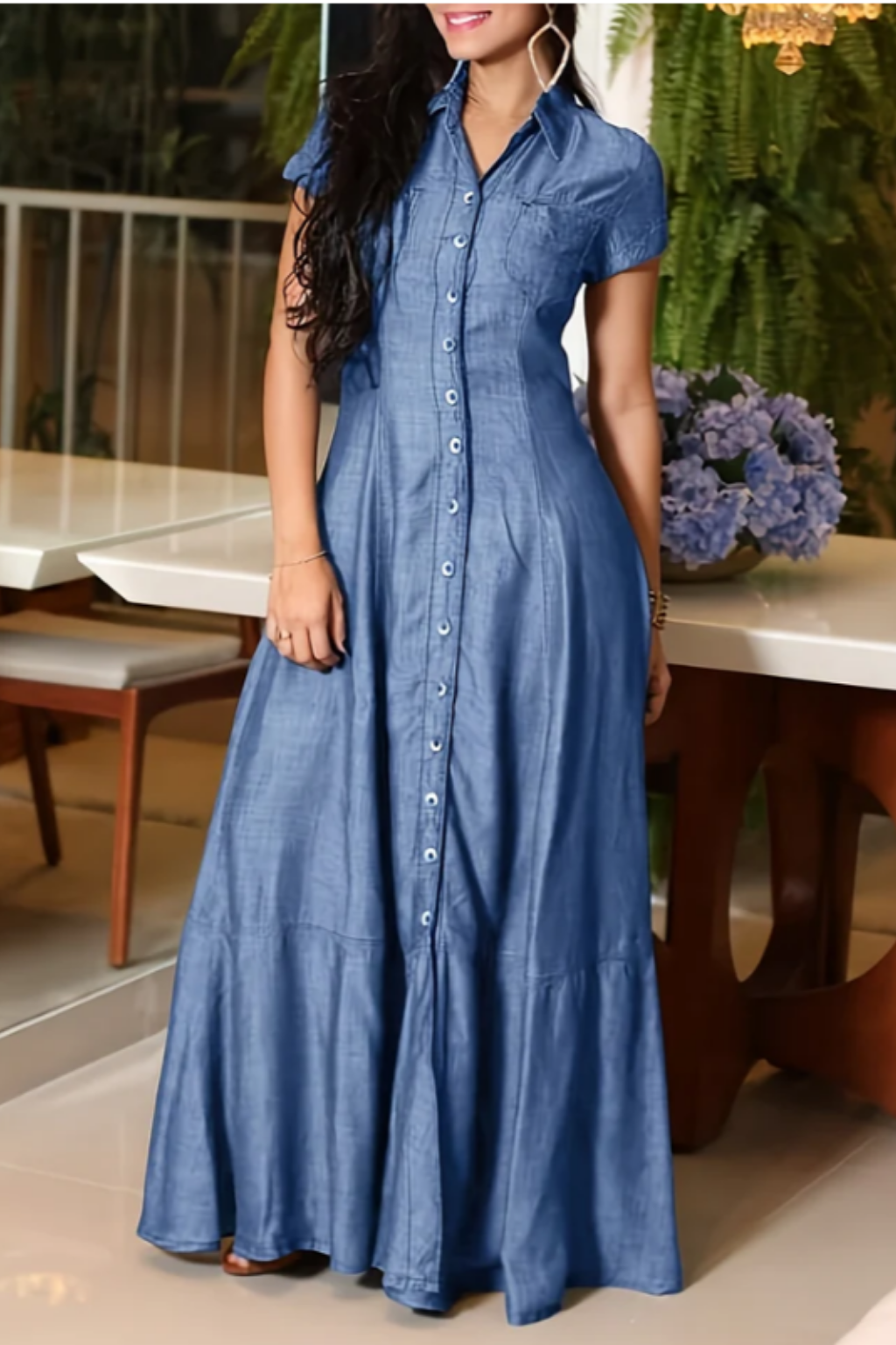 Eliza - Long Denim Dress