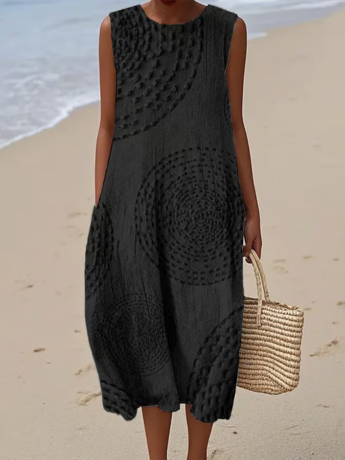 Hannah - Textured Sleeveless Maxi Dress