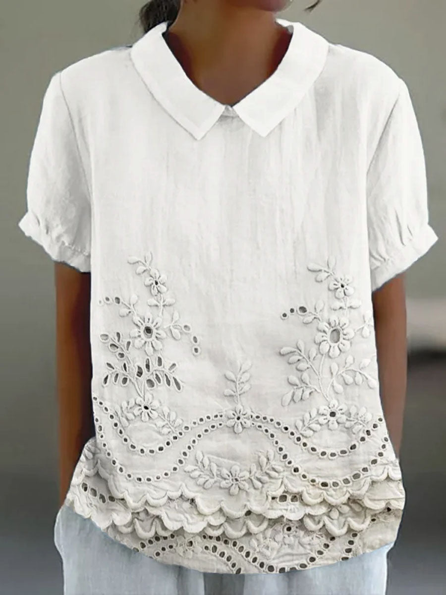 Lily - Embroidered Floral Blouse