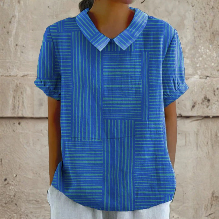 Maya - Striped Geometric Blouse