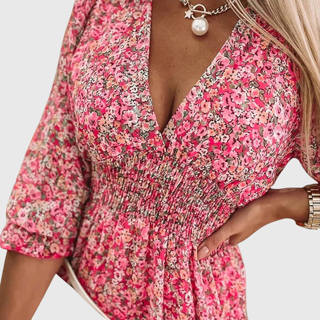 Elisa - Floral Puff Sleeve Dress