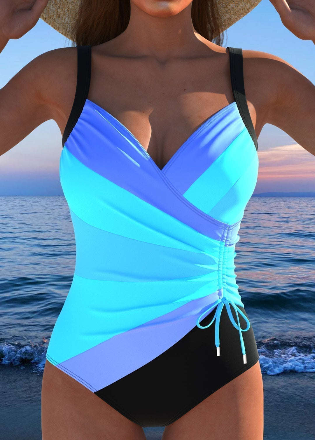 Eleanor - Elegant swimsuit with colourful print