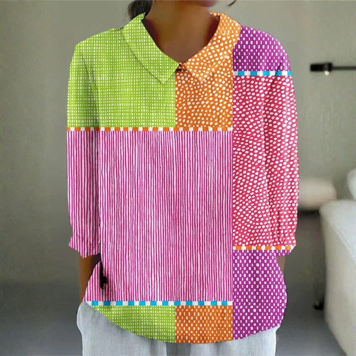 Megan - Playful Patchwork Blouse