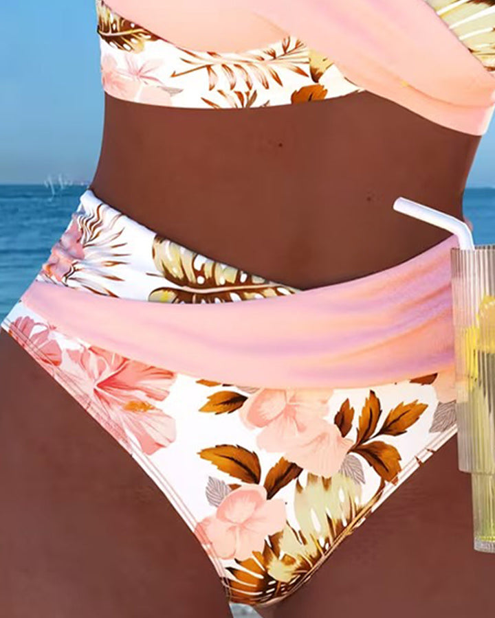 Lorraine - Bikini with Contrasting Floral Print and Slit