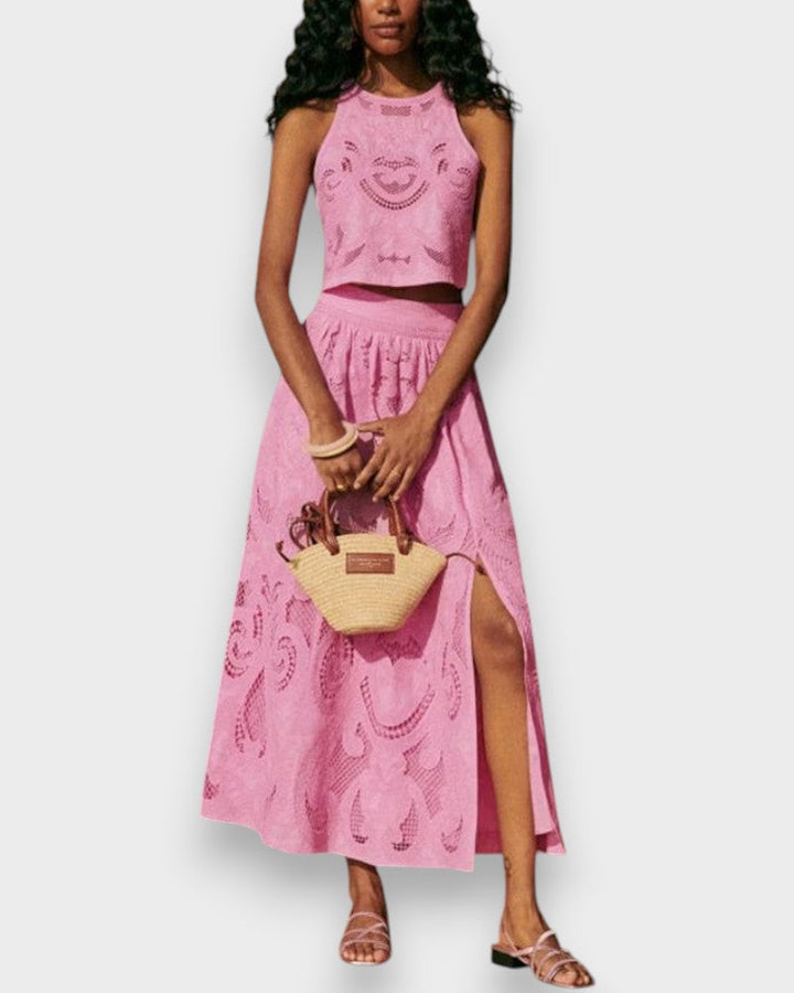 Moira - Pink Lace Set