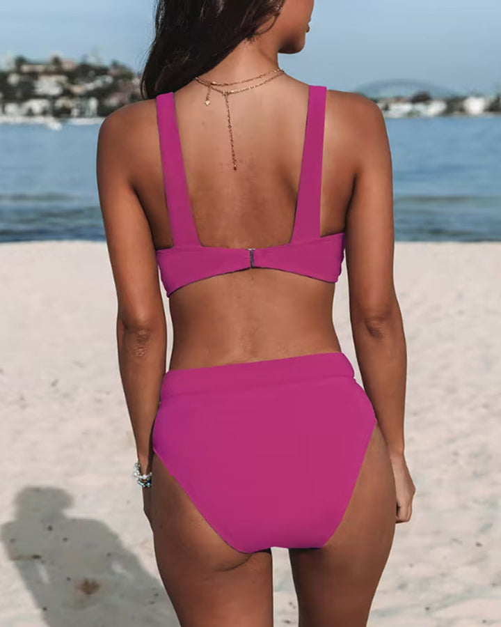 Matilda - High-Waisted Solid Swimsuit