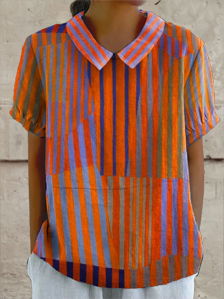Nina - Geometric Striped Blouse