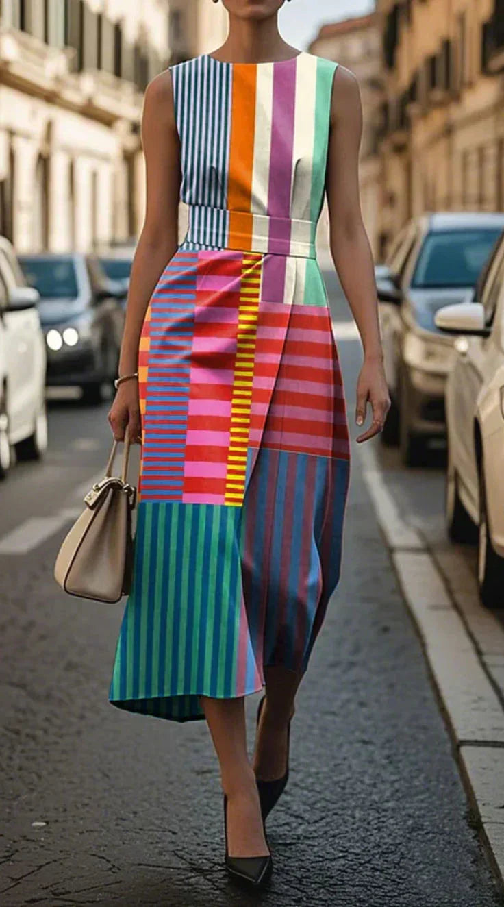 Tanya - Sleeveless Printed Dress