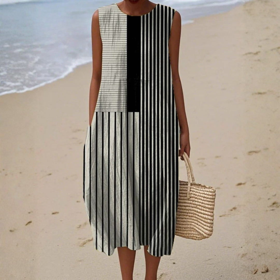 Barbara - Monochromatic Striped Dress