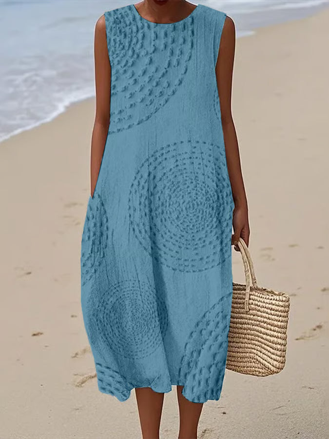 Hannah - Textured Sleeveless Maxi Dress