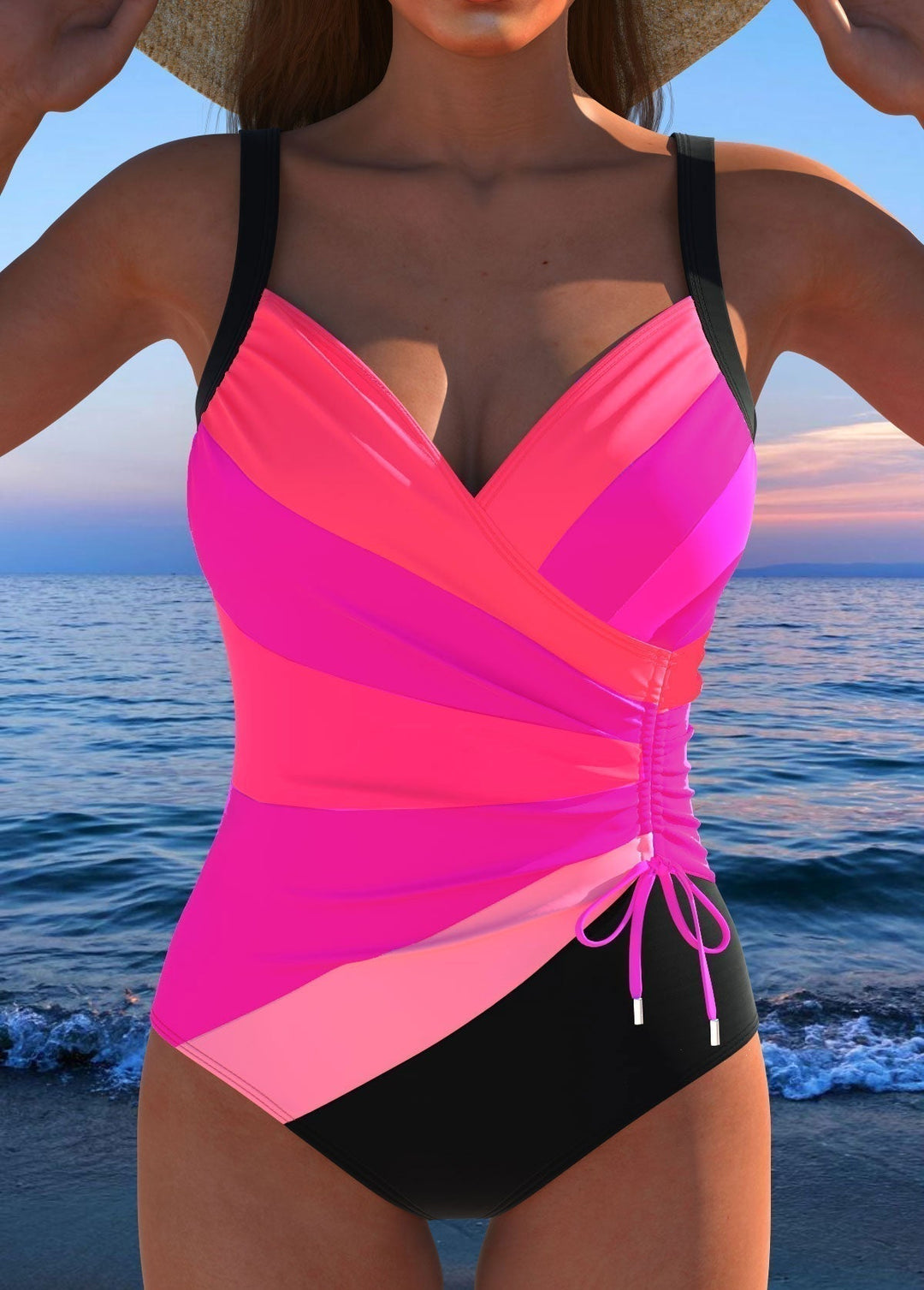 Eleanor - Elegant swimsuit with colourful print