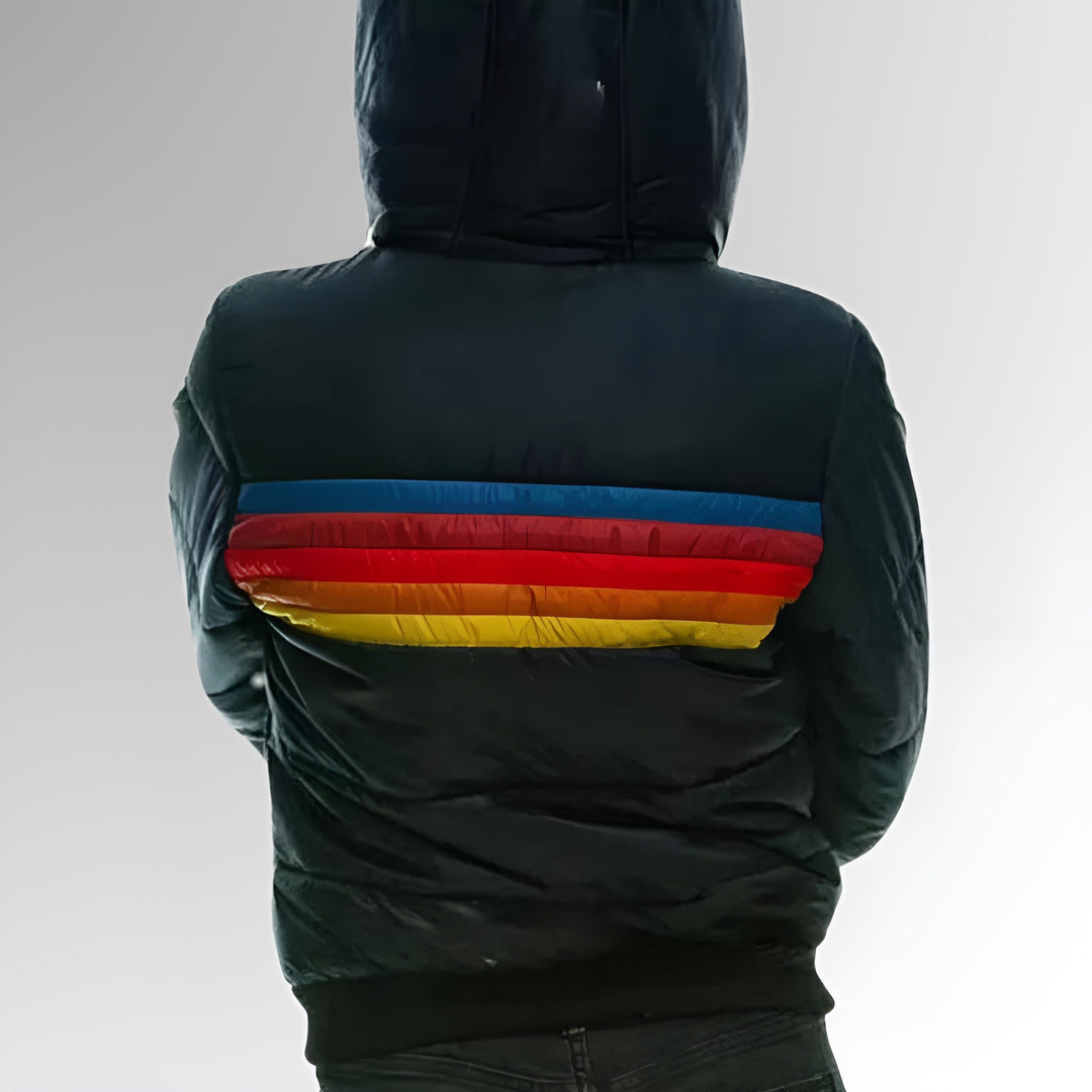 Katrina - Zip-Up Jacket with Rainbow Stripes
