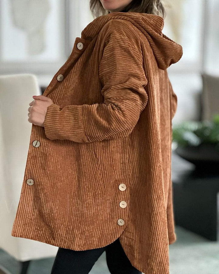 Cordia - Corduroy Hooded Cardigan