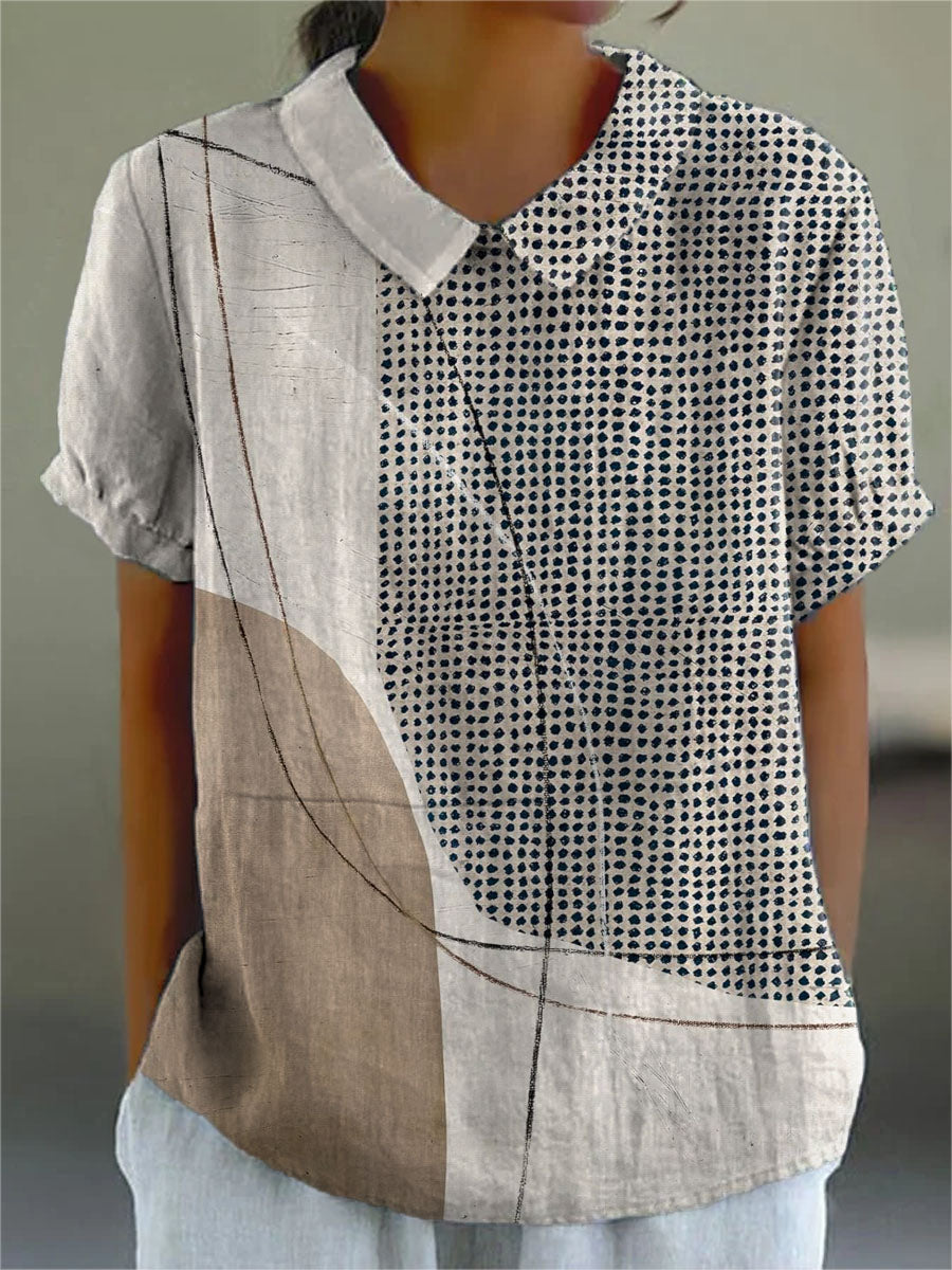Lana - Blouse with Abstract Dots and Lines